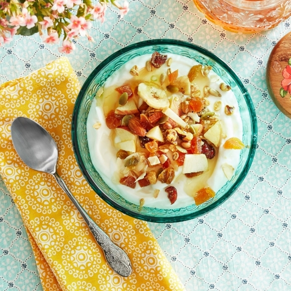 ❤️ New Pioneer Woman Cassie Teal Embossed 4 Piece Bowls - Picture 5 of 7